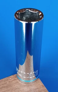 Quinn 1/2" Drive 6 Pt. Deep Socket Polished Chrome Pick a Size NEW SAE MM Metric - Picture 1 of 1