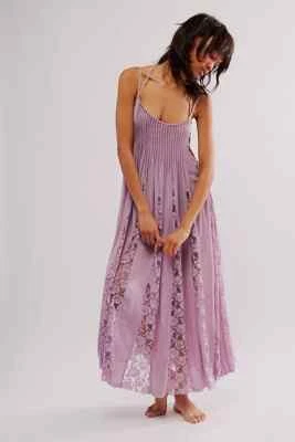 Free People Hailee Slip Intimately Tie Scoop Neck Pleated Strap Maxi Dress S NWD - Image 1 of 4