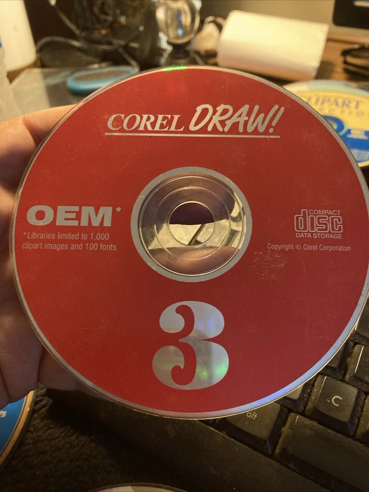 PC Disc Corel DRAW 3 Clip art RARE  - Image 1 of 2