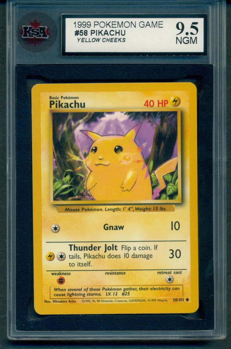 Pokémon TCG Base Set Pikachu Grade 9.5 Individual Collectible Card