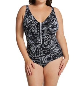 NWT $158 Sz 18W Profile By GOTTEX PERUVIAN NIGHTS V Neck Plus Size  One Piece - Picture 1 of 3