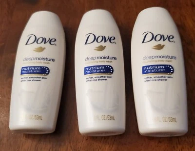 Lot of 3 Dove Deep Nutrium Moisture Nourishing Body Wash 1.8 fl oz Travel Size - Image 1 of 3