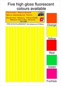CALCOMANÍAS DE VINILO RC TRANSFERENCIAS RAYAS FORRO PRECORTADO FPRC931 AMARILLO FLUORESCENTE 9mm - Imagen 1 de 3