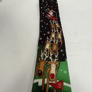 Men’s Come Together Holiday Christmas Tie Golf Reindeer Santa 18th Hole… - Picture 1 of 8