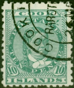 Cook Islands 1896 10d grün SG19 sehr guter Zustand - Bild 1 von 1
