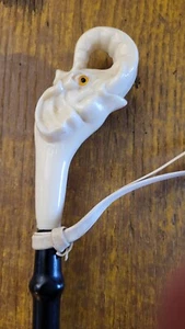 Elephant Shoe Horn Art Deco Brass Bamboo Lucky Trunk Up! Antique English? - Picture 1 of 11