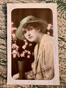 Vintage ACTRESS GLADYS COOPER Hand Tinted & Embossed Real Photo PC c 1905 VG - Bild 1 von 4