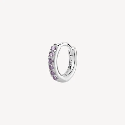 BROSWAY FANCY ORECCHINO SINGOLO A CERCHIO ARGENTO E ZIRCONI FMP85 MAGIC PURPLE - Immagine 1 di 4