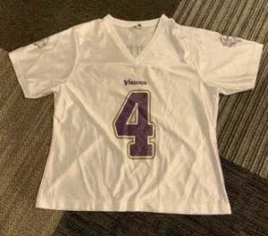 Minnesota Vikings Brett Favre Womens Reebok White Large Bling Rhinestone - Picture 1 of 12