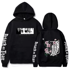 Attack on Titan schwarze Jacke Mantel Sweatshirts Pullover Hoodie Cosplay Kostüm - Bild 1 von 12