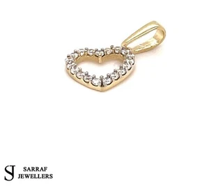 9ct Yellow Gold Heart Pendant, Gold Heart Pendant Charm For Gifts, Gift For Mum - Picture 1 of 8