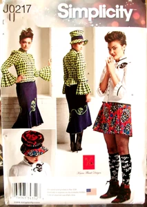 Miss Simplicity 8020 J0217 Costume Pattern Steampunk Hat Skirt + UNCUT Size 4-12 - Picture 1 of 2