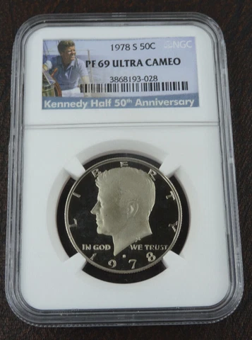 1978-S Kennedy Half Dollar Proof NGC PF 69 Ultra Cameo 50C 50th Anniversary Cover