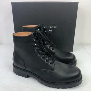 The Men's Store Pierce Combat Leather Lug Sole Boots S893 - Picture 1 of 2