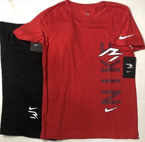 Boys Nike 2 pc Short Set Tee Sports Athletic Bottoms Shirt Top Youth Lg - Picture 1 of 15