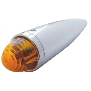 Chrome Die Cast Torpedo Cab Light w/ Beehive Glass Lens & 1156 Bulb - Amber - Picture 1 of 12