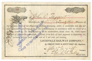 Louisville Compagnia Ferroviaria. Certificato di conversione stock. 1897 - Foto 1 di 1