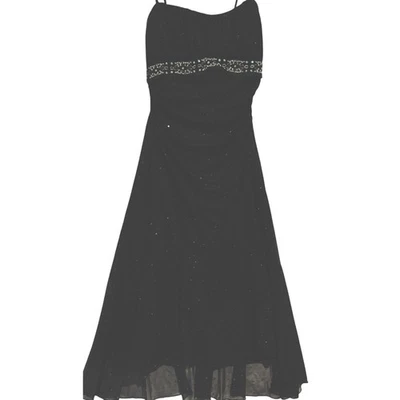 Ruby Rox Black Babydoll Ruched Dress, Sz S Y2K, Fairy Coquette Milkmaid formal - Image 1 of 4
