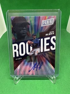 Tarjeta de novato 2018 Panini The National Ozzie Albies certificada autografiada SP #115 - Imagen 1 de 2