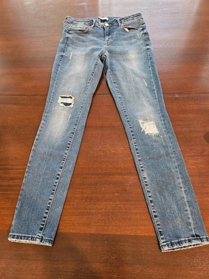 Vintage Guess Distressed Women's Jeans Blue Cotton with Elastane Skinny Size 30 - Image 1 of 4