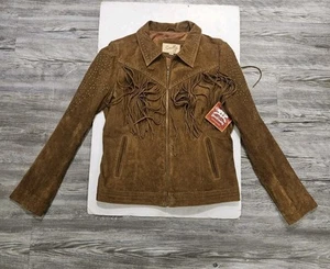 scully suede fringe jacket cinnamon womens l709 Western Size M Cowgirl Studded - Picture 1 of 5