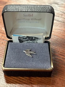 Rarität Vintage Sid Bell Sterlingsilber SCHWALBENVOGEL Anstecknadel signiert in Box - Bild 1 von 4
