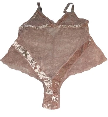 Oh La Cheri Paris 3X 尼龙/氨纶粉色透明性感紧身衣裤服装内衣 — 第 1/4 张图片