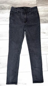 Pantalones de mezclilla ajustados Kancan talla 11 negros lavado oscuro tiro alto entrepierna 28 pulgadas - Imagen 1 de 9