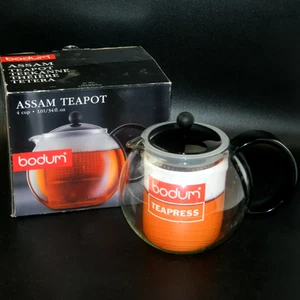 Bodum Assam Glass Teapot #1844 Black Handle and Lid 34 oz /1.0L New with Box - Picture 1 of 2