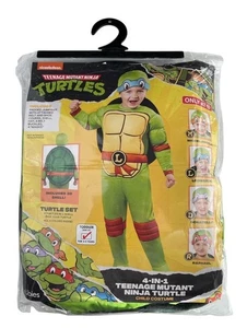 Toddler Teenage Mutant Ninja Turtles Costume 4 in 1 Jumpsuit w/ Headpiece 3T NIP - Picture 1 of 3
