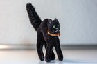 Chat Steiff Black Tom avec bouton, avant 1954/Steiff cat Black Tom with button,
