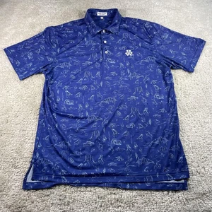 Peter Millar Poloshirt Herren Large blau Sommer Komfort Western Rodeo Print Golf - Bild 1 von 10
