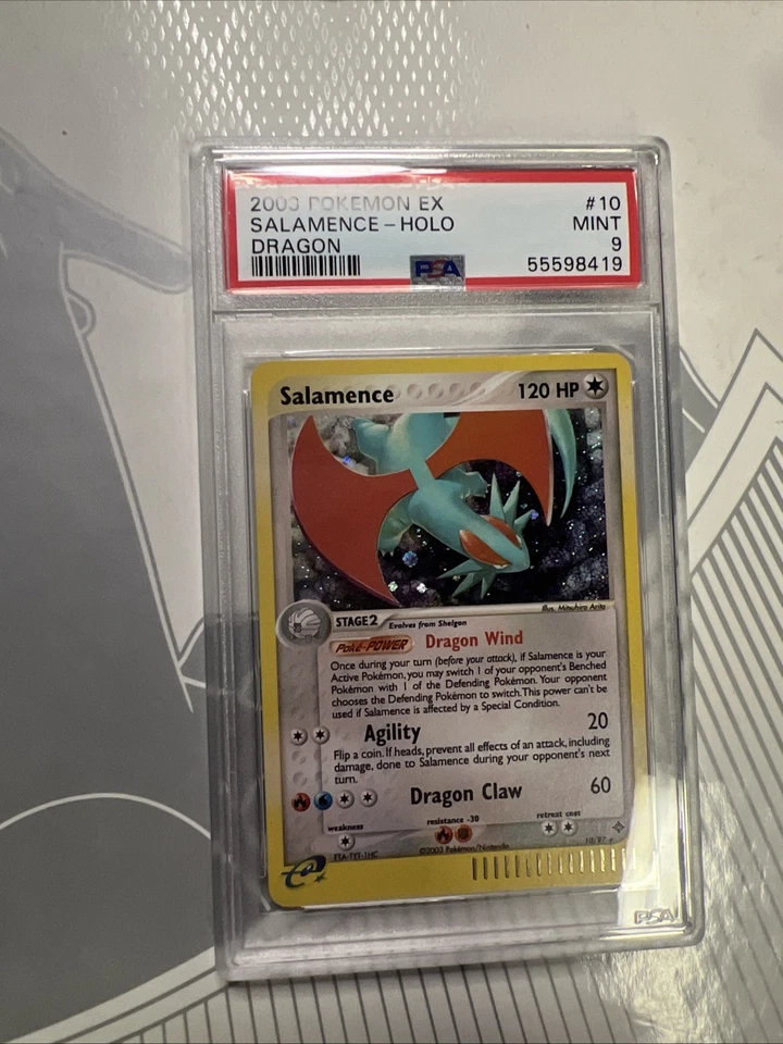 Pokemon PSA 9 MINT Salamence 10/97 EX Dragon Holofoil Rare 2003 Holo - Image 1 of 2