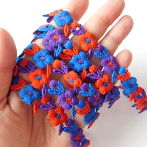 Vintage Franken Ric Rac Trim Floral Sewing Crafts Boho Hippie 58" Multicolor - Picture 1 of 14