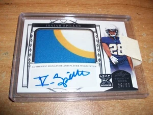 2022 Leaf Trinity NFL Football Isaiah Spiller Rookie 3-Color Patch Auto Card /99 - Picture 1 of 3