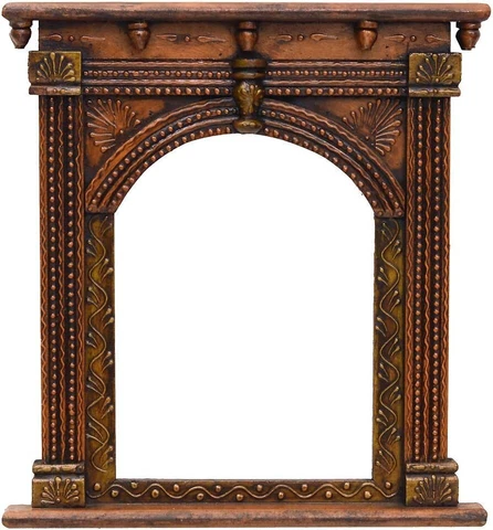 Antique GOLDEN BROWN 17 INCHES Wall Mirror FRAME OR Stunning PHOTO Frame Cover
