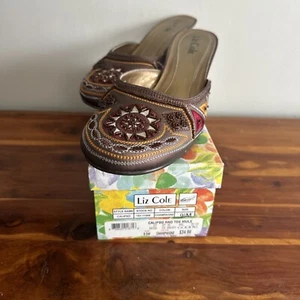Liz Cole Calipso Damen-Slipper bronzefarben Perlen Pfennigabsatz Größe 9,5 M - Bild 1 von 17