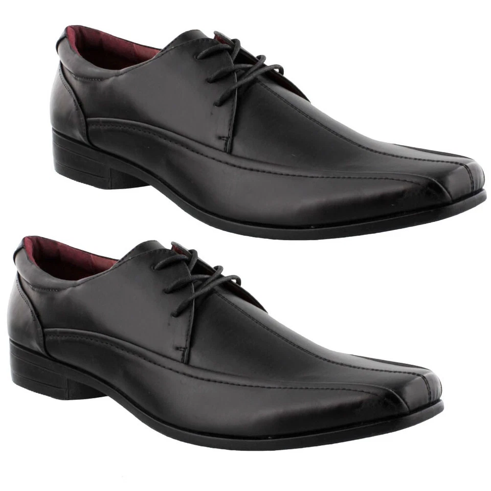 MENS SHOES ITALIAN SMART FORMAL WEDDING OFFICE PARTY SHOES CASUAL BLACK 13 14 UK - Image 1 of 4