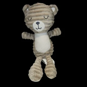 Chickpea Baby Bear Plush 11” Ribbed Tan Beige White Sleeping Stuffed Teddy - Picture 1 of 5