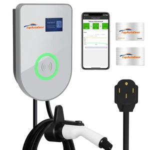 Estación de carga de cargador de vehículo eléctrico de 48 amperios nivel 2 25 pies APLICACIÓN WIFI NEMA14-50 - Imagen 1 de 9