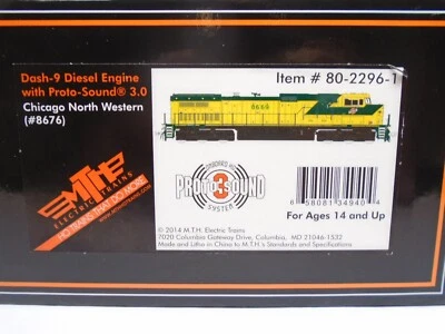 MTH Ho 80-2296-1, Dash 9 locomotive, C&NW 8676, Proto 3.0 DCC sound - Image 1 of 4