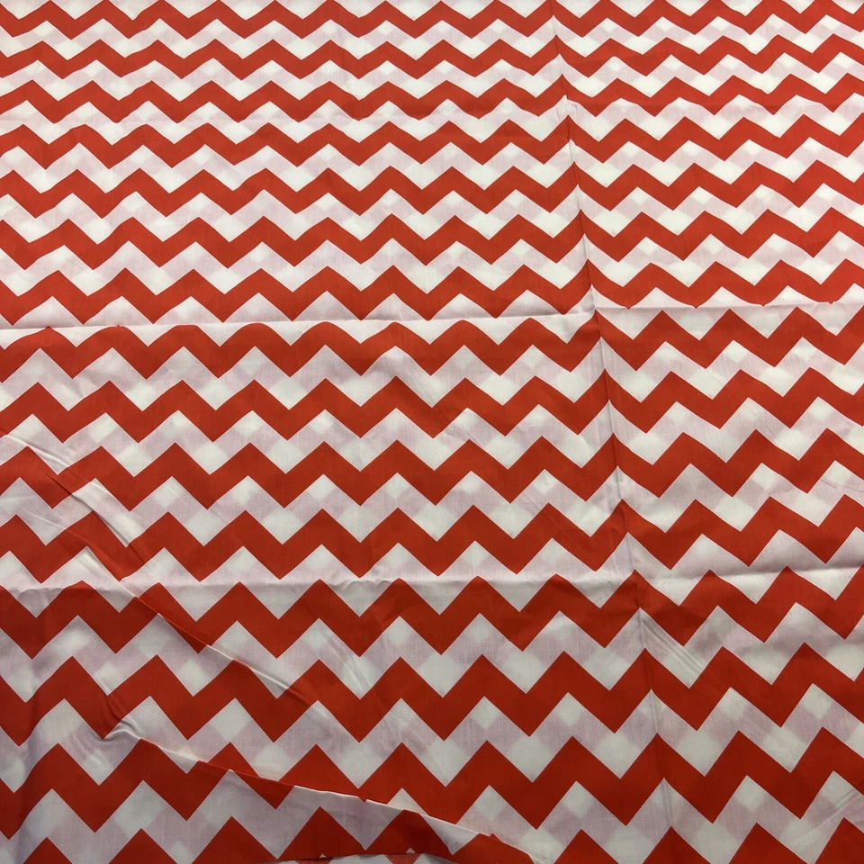 Orange Chevron Pattern Fabric. 60”x45” Panel. Cotton. #CP55699. Springs Creative - Image 1 of 4