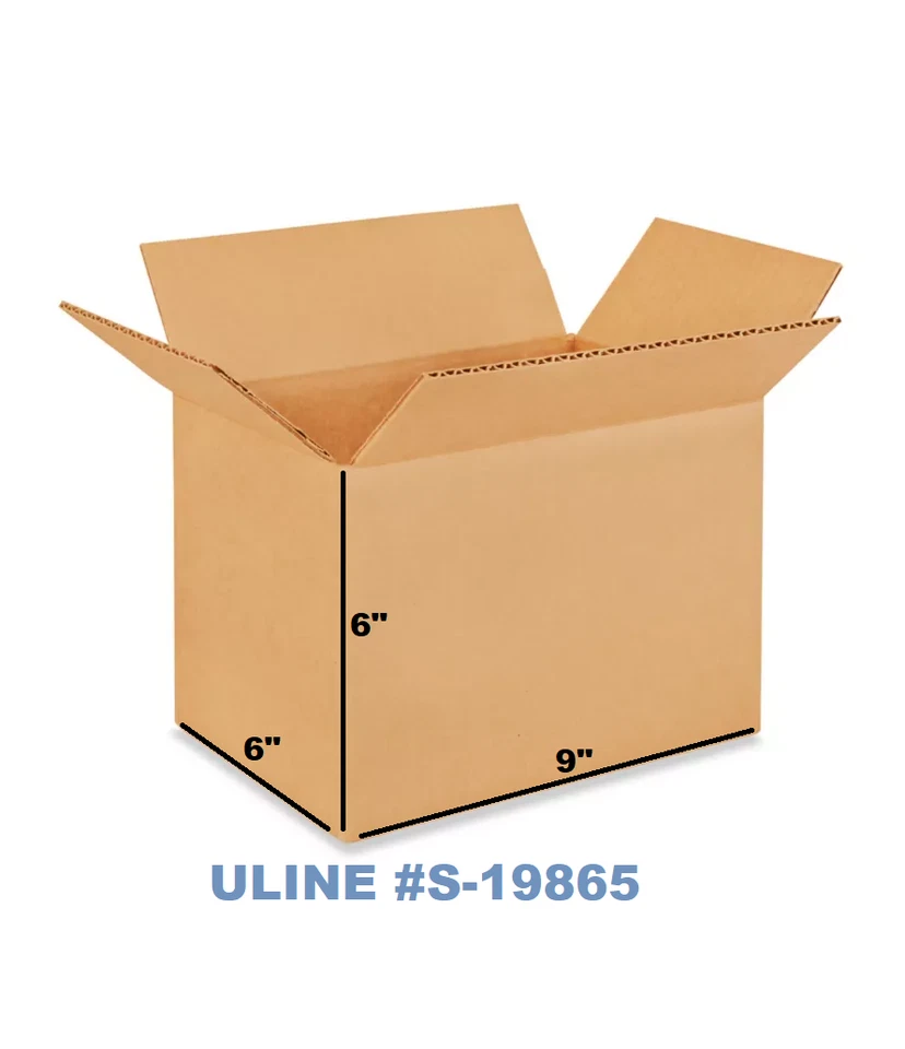 (12) ULINE #S-19865 9" x 6" x 6" 32ECT Corrugated Packing & Shipping Boxes - Image 1 of 1