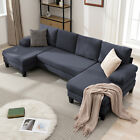 U Shaped Sectional Sofa, 4 Seater Sofa, Modern Couch with Chaise for Living Room