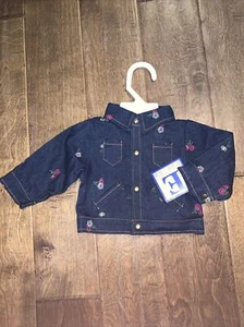 Lee Middleton Original 20"-22" Puppenkleidung Denim bestickt Jeansjacke Knopf - Bild 1 von 12