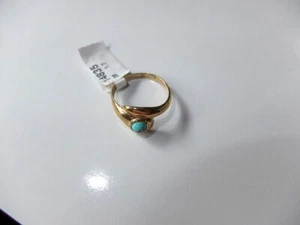 Türkisring Gold Goldring 8 ct Türkis Art Deco NEU aus altem Goldschmiede Bestand - Bild 1 von 3