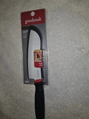 Cuchillo GoodCook Touch Santoku hoja de cerámica mango cómodo de 5" con funda - 20418 Foto 1 de 2