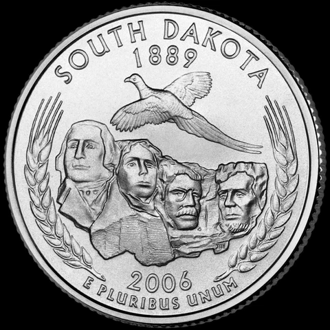 2006 D South Dakota State Quarter New U.S. Mint "Brilliant Uncirculated" Cover