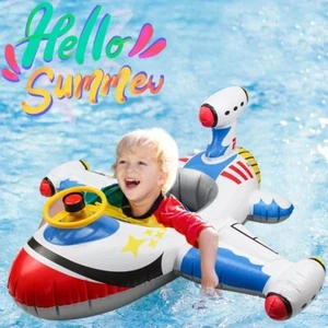 Inflatable Airplane Float For Kids Pool Sea Water Games Summer Outdoor Toy - Picture 1 of 17