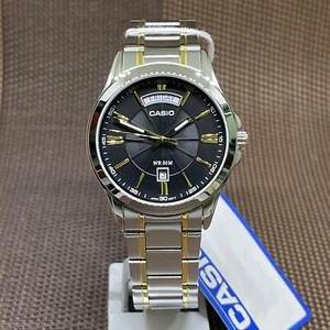 Casio MTP-1381G-1A Two Tone Stainless Steel Bracelet Men's Dress Watch - Picture 1 of 10
